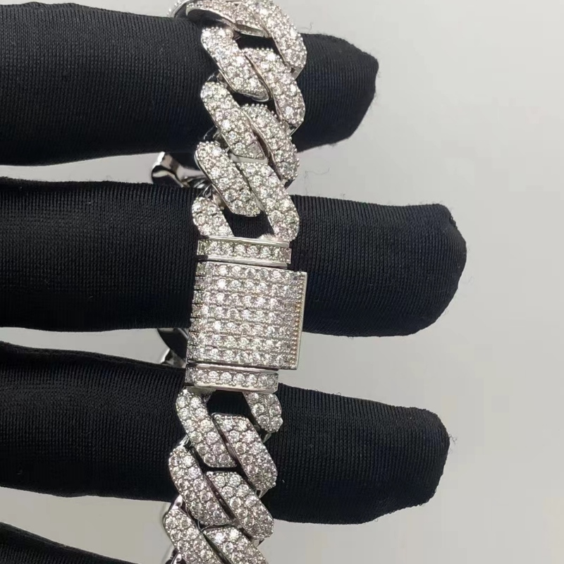 Tuochen Jewelry Sterling Silver 925 s moissanite kamennýmnáramkem pro člověka