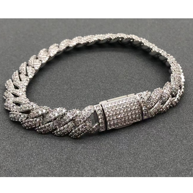 Tuochen Jewelry Sterling Silver 925 s moissanite kamennýmnáramkem pro člověka