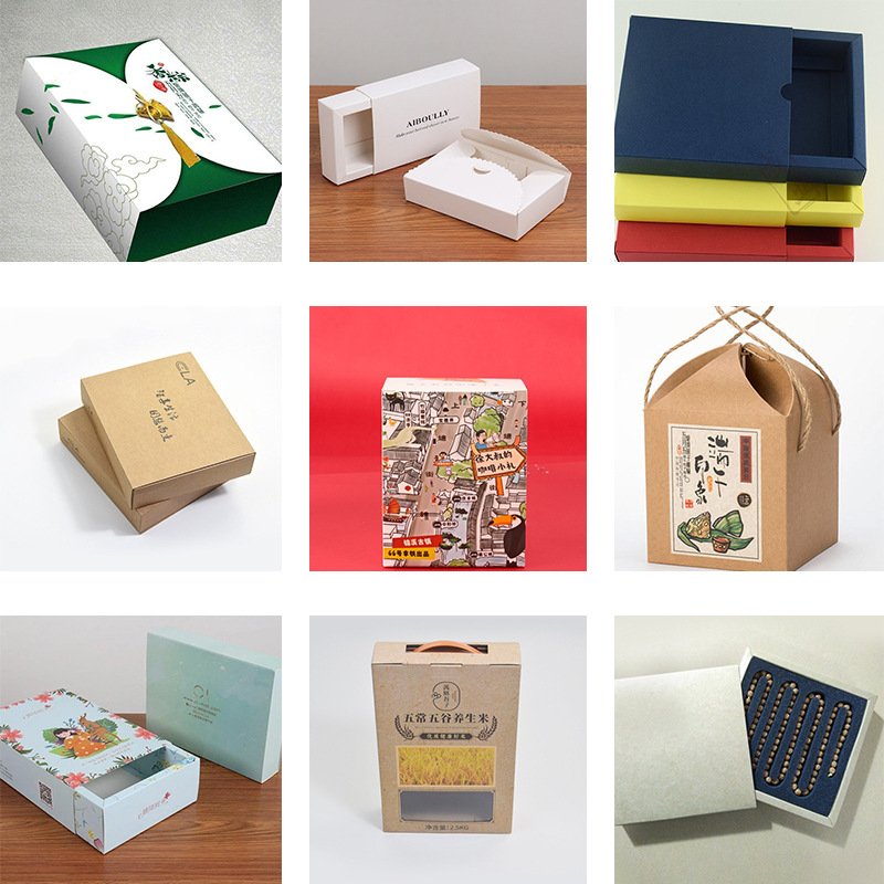 Přizpůsobená káva bílá lepenka Černá kartonová kraft Paper Box Tea Nougat White Paper Malá krabička