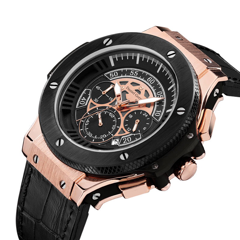 Značka Daniel Gormantop Luxury Sport Watch Men Vojenské hodinky Blue Rubber popruh Automatické vodotěsné hodinky RM2204