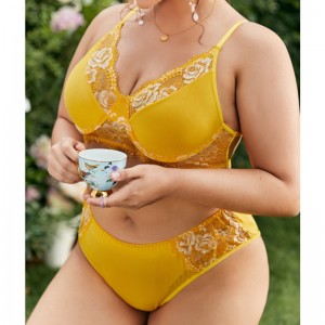 Pohodlné dámské spodní prádlo sexy kontrastní krajkové lemování spodní prádlo