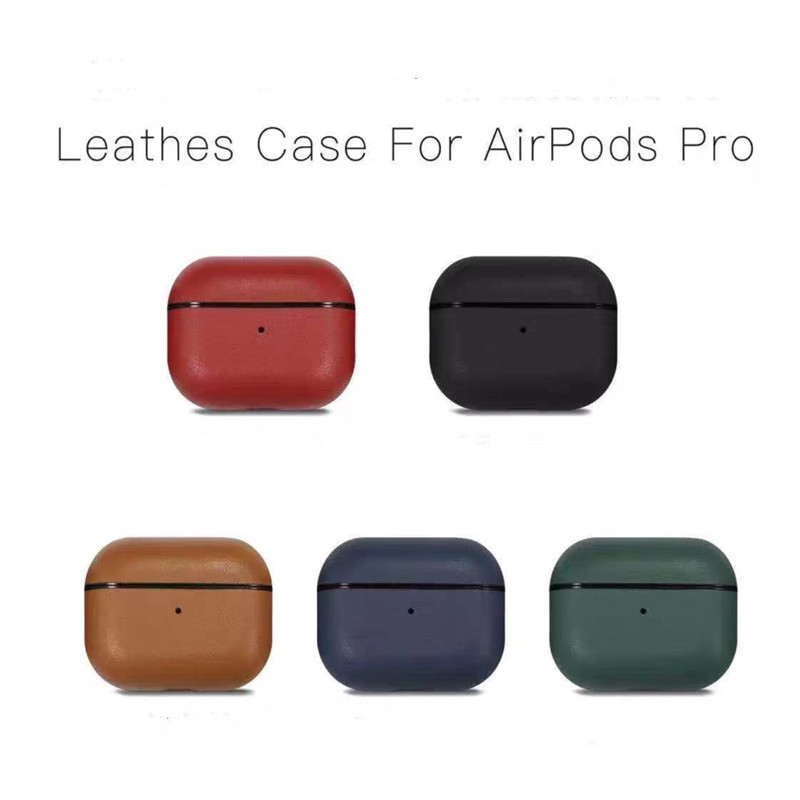 AirPods Pro Leather Case, skutečný retro olej vosk bláznivý kožený pouzdro, plně ručně vyrobené, přední LED viditelné (tmavě hnědá)