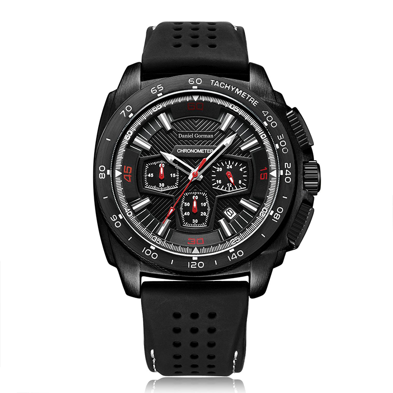 Značka Daniel Gormantop Luxury Sport Watch Men Vojenské hodinky Blue Rubber popruh Automatické vodotěsné hodinky RM2206