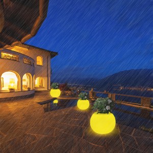 LED kulatý květinový hrnec venkovní zahrada vodotěsná trávník světlo vánoční večírek dekorace krajiny Velká dobíjecí rostlinná hrnec podlahová lampa