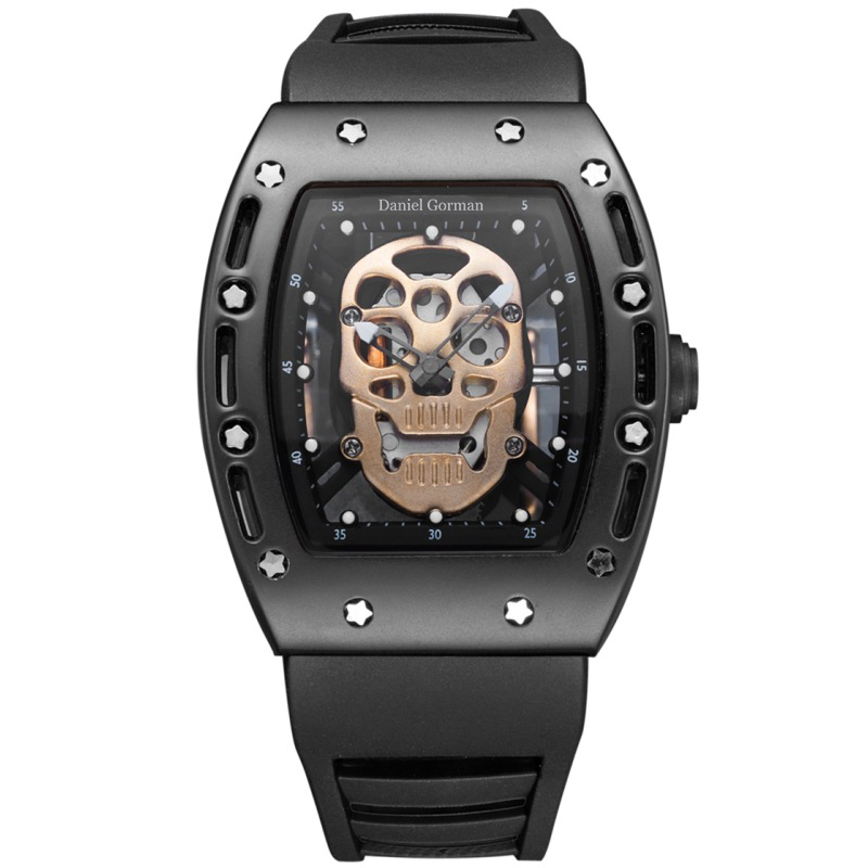 Fashion Skull Men \\'s Quartz Watch Daniel Gorman Go11 Creative Dial Watch for Men Clock Gold Life Waterproof Muži
