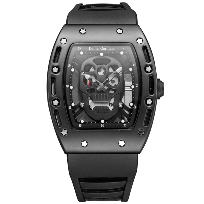 Fashion Skull Men \\'s Quartz Watch Daniel Gorman Go11 Creative Dial Watch for Men Clock Gold Life Waterproof Muži