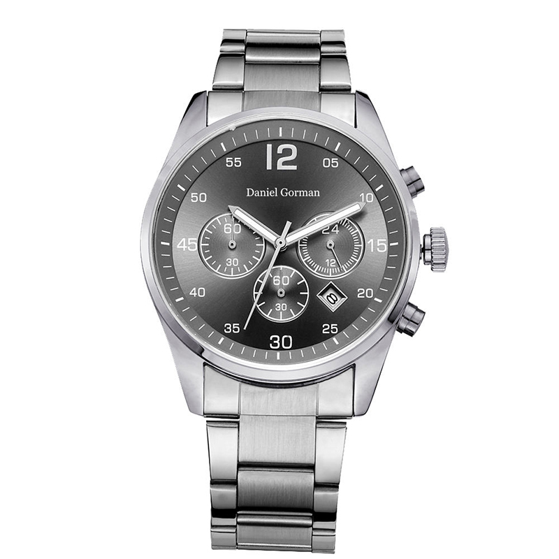 Daniel Gorman RM2210 Nový design Hot Sell Kožená skupina Metallic Quartz Twist Platinum Ženevské luxusní muži