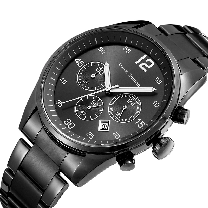 Daniel Gorman RM2210 Nový design Hot Sell Kožená skupina Metallic Quartz Twist Platinum Ženevské luxusní muži