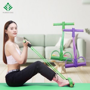Elastic Sit Up Pull Rope Abdominal Cvičení, 4-trubice Elastická sedačkana pull lana snožní pedál fitnessnatahování tréninkové výcvikové jógové vybavení