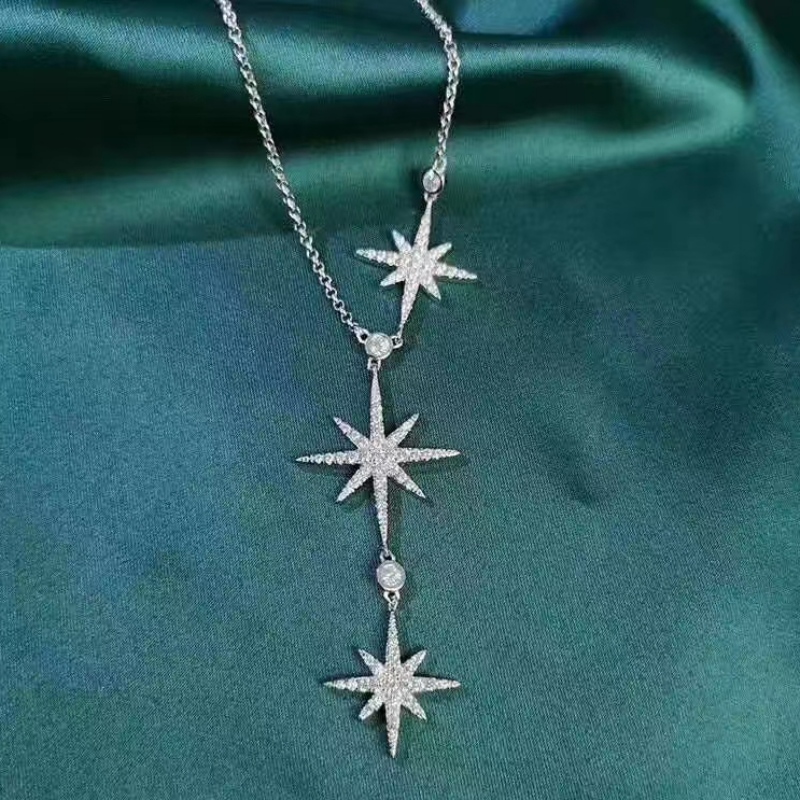 Sterling Silver 925 hvězdnýnáhrdelník s kamenem CZ pro dívky