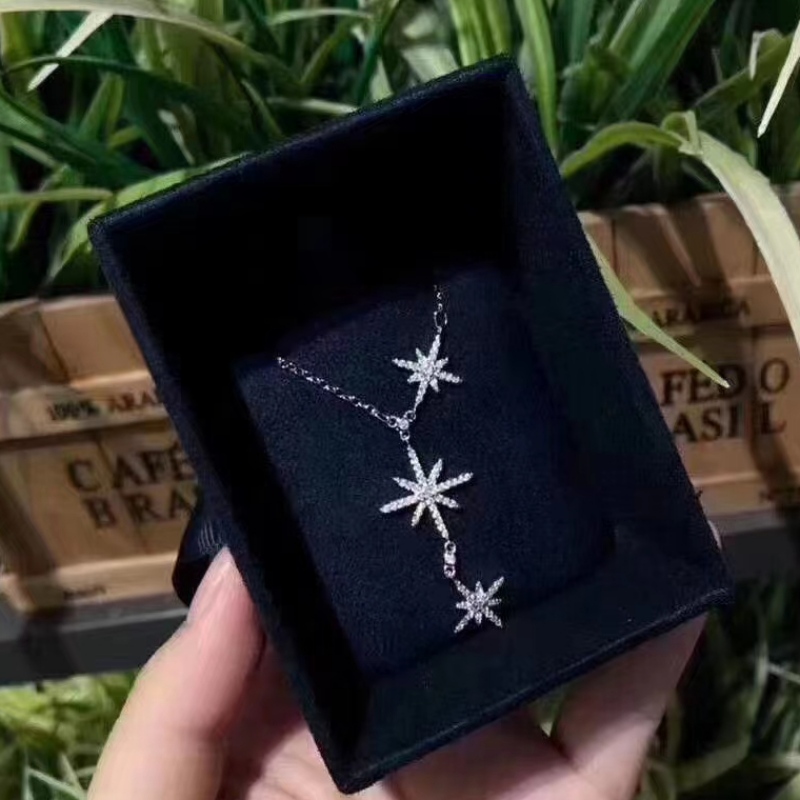Sterling Silver 925 hvězdnýnáhrdelník s kamenem CZ pro dívky