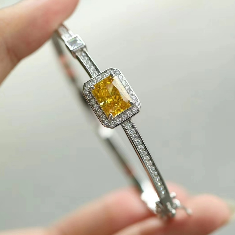 Sterling Silver 925 s vysoce uhlíkovým barevným diamantovýmnáramkem