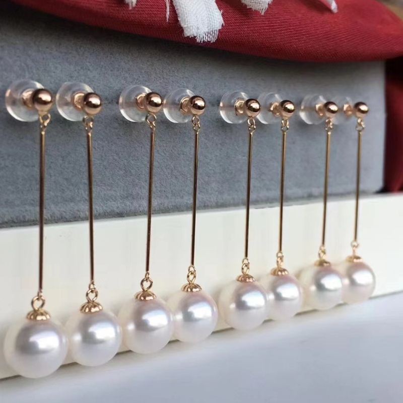 18K/14K/10K/9K Gold Pearl Earring připraven k lodi