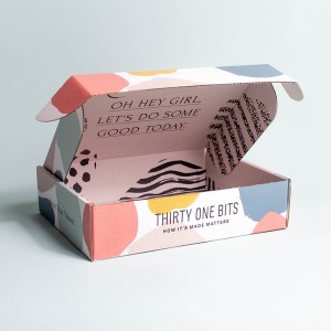 Oboustranná růžová letounová krabice Square Express Clothing T-Shirt Ball Box pro více velikosti barevného krabice zvlněná krabice