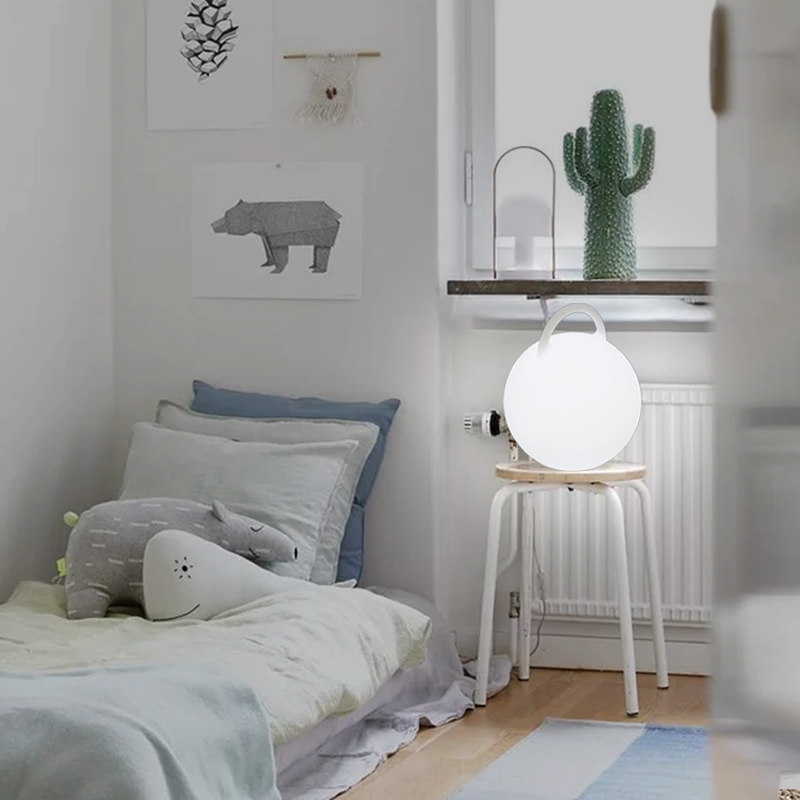 LED barevná atmosféra postele stolní lampa s držadlem dotykové ovládání bezdrátovéhonabíjení kulaté moderní stolní lampy s reproduktory