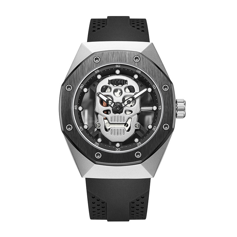 BAOGELA SKETRETON WAWS MEN DOTY OUT OUT Vodoofal Wrist Watch Skull Dial vojenské sportovní hodinky Muž Recogios Masculino 1902