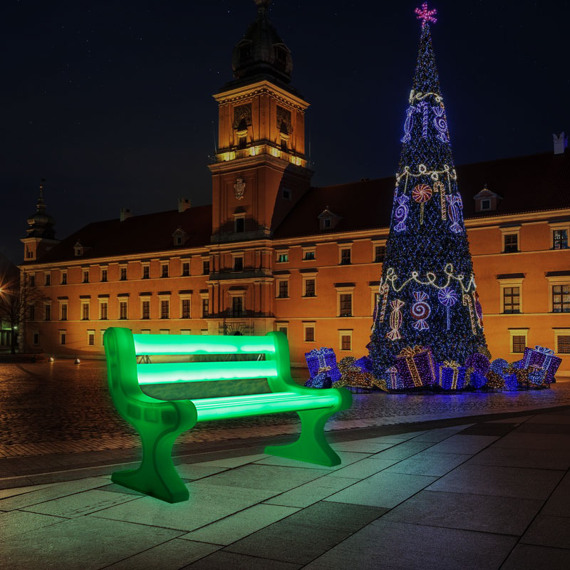 Levná LED osvětlená venkovní lavičkana prodej, RGB Color Change Plastová lavička LED LED pro zahradu, park, terasa, terasa, terasa