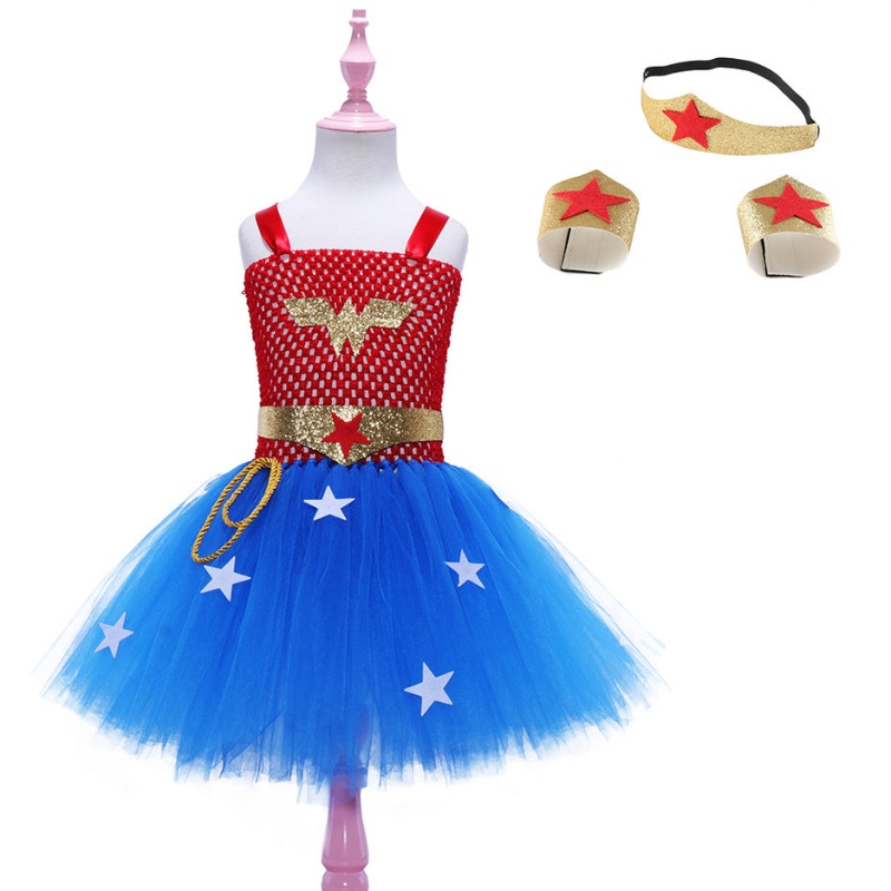 Dívky šaty cosplay Dawn of Justice Dress for Girls Kids Kids Kids Cosplay Cosplay Halloween party šaty kostým po dobu 2-12 let