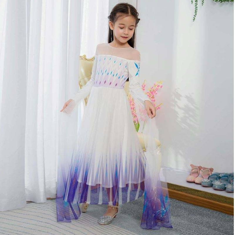Baigenové design dívky Anna White šaty cosplay party oblékat se princezna elsa film děti oblečení