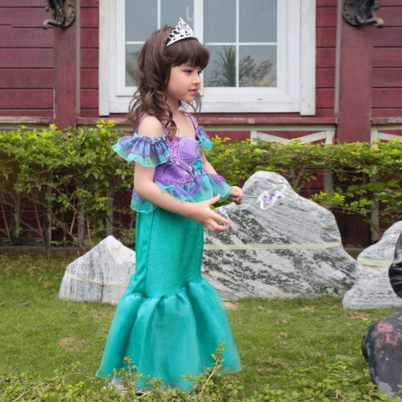 Baige Colorful Girls Narozeninové párty plesové šaty 10 let dítě tulle mořská panna cosplay cosplay kostým svatební květinové dívky šaty šaty
