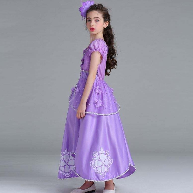 Baige Sophia Rapunzel Šaty Lilac Girl Princess Dress Performance Halloween Princess Girl Cosplay Cosplay