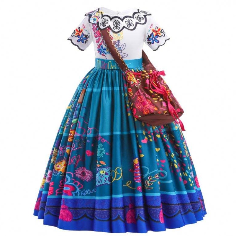 Baige cosplay kostým Halloween princezna šaty encanto mirabel dívčí šaty s volným taškou