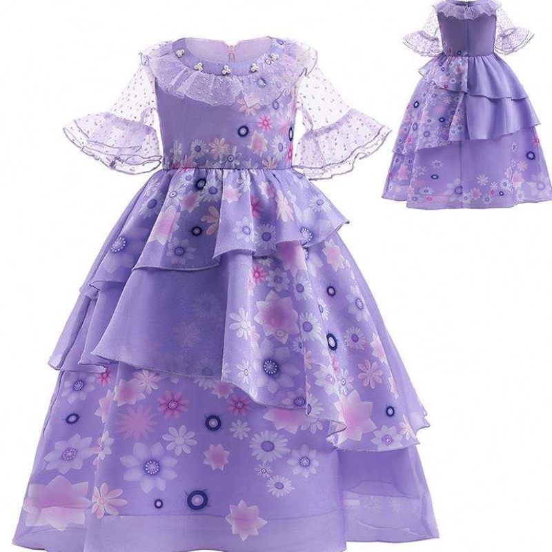 Baige cosplay isabella fialová anime encanto šaty karneval party princezny kostým pro dívky