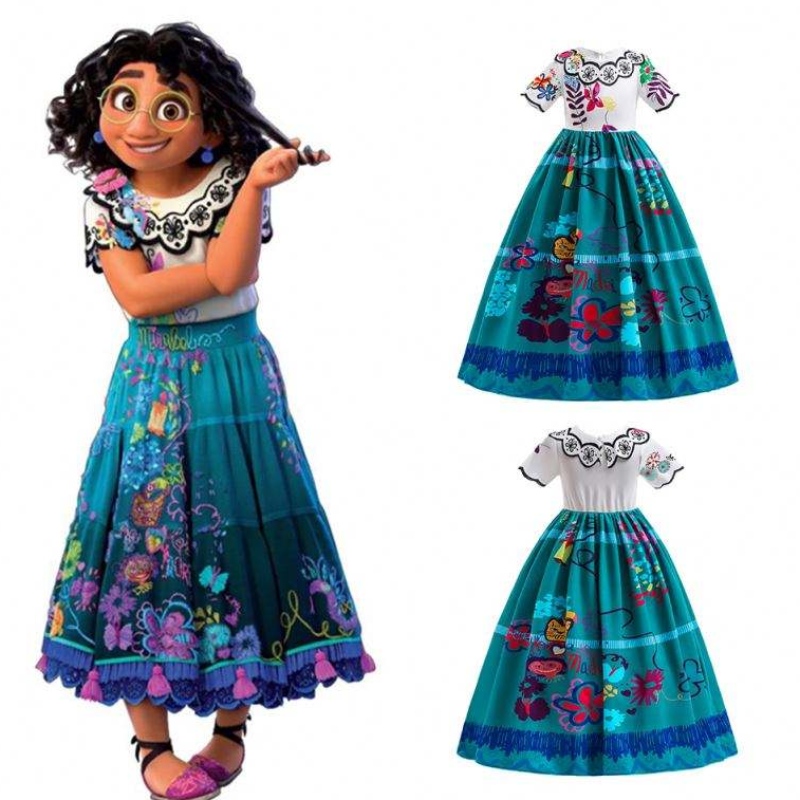 Baige New Encanto Kids oblékněte princeznu Mirabel cosplay kostým MFMW006