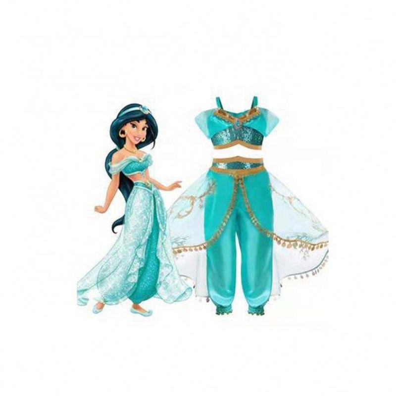 Nový produkt TV&movie Jasmine Princess Dress Aladdin Magic Lamp Princezna kostým Dětské šaty Girl Party