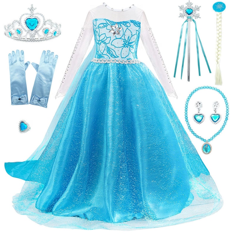 Nové šaty Aisha Party Princess Dress Dlouhé šaty Aisha Princess s plnou sadou doplňků