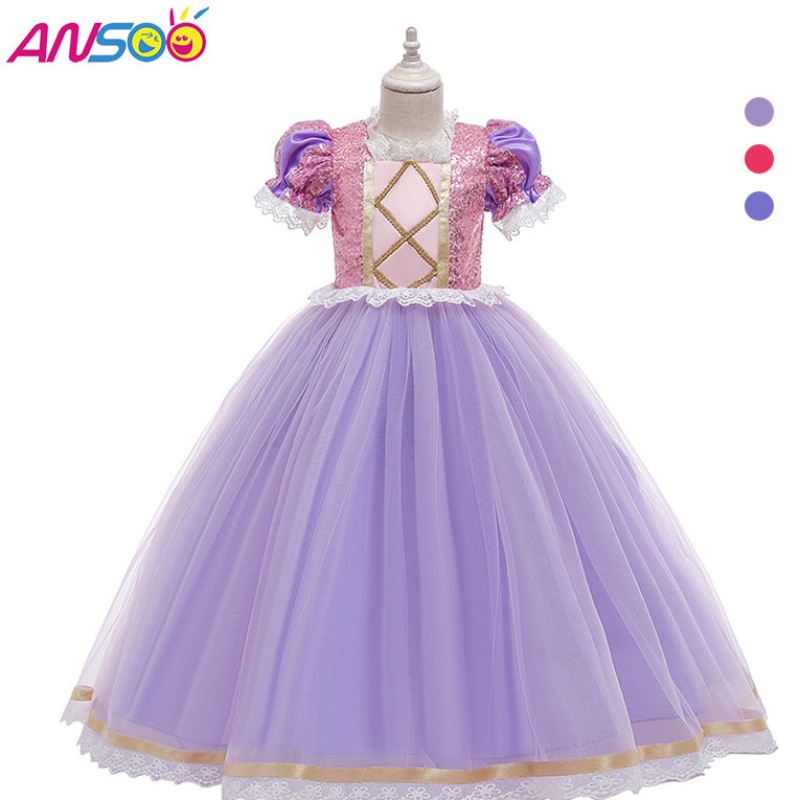 ANSOO KIDS KIDSKÉ OBJEDNÁVKY Šaty Halloween Velikonoční karneval cosplay princezna Sofia rapunzel oblékat se dívčí kostým