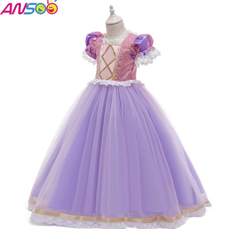 ANSOO KIDS KIDSKÉ OBJEDNÁVKY Šaty Halloween Velikonoční karneval cosplay princezna Sofia rapunzel oblékat se dívčí kostým