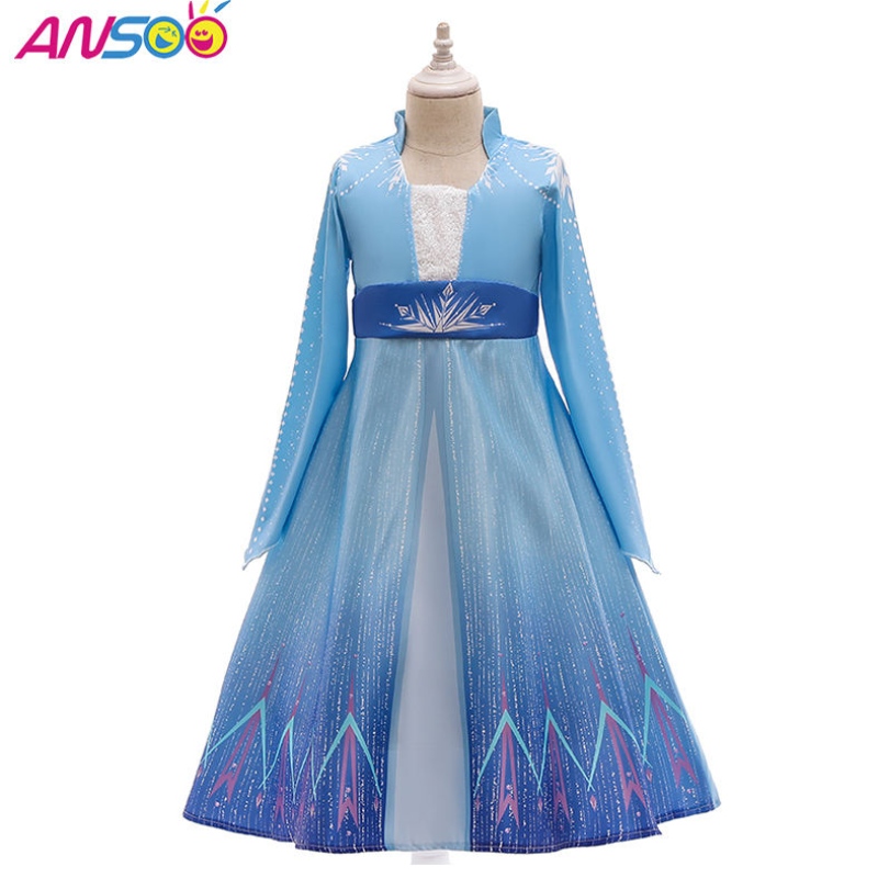 ANSOO Kids Elsa Princess šaty halloween cosplay ozdobná párty oblékat Anna Elsa kostým pro dívky