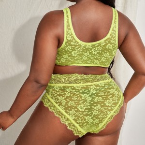 Lace Up Přední Krajka Spodní prádlo Set Krajka Trim Kalhotky