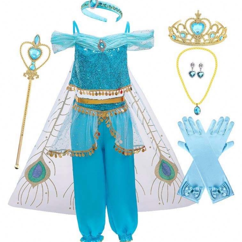 Anime Aladdin a kouzelná lampa Aladdin Cosplay Cosplay Princess Jasmine Belly Dancer Costume pro dívku HCAL-001