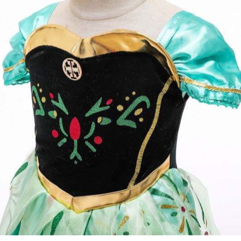 Ice Princess Coronation Green Costume Toddler Holčička Anna Green Princess šaty HCGD-007