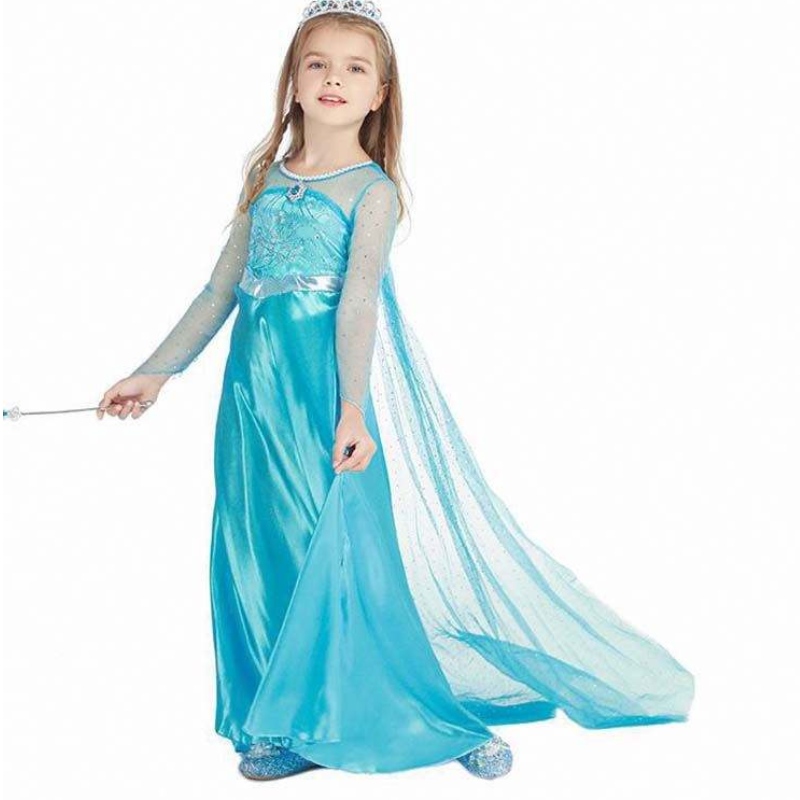 Dětinosit dětský kostým Cosplay Cosplay s dlouhým rukávem sekin dívka elsa šaty sadanová Elsa Anna Dress 3-8T HCGD-001