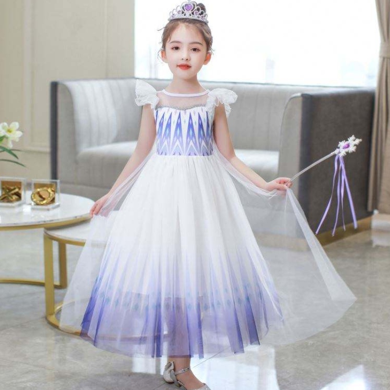 Velkoobchod 3-10 let Princezna Snow Queen Elsa Queen Šaty s doplňky korunní úřez hcgd-029
