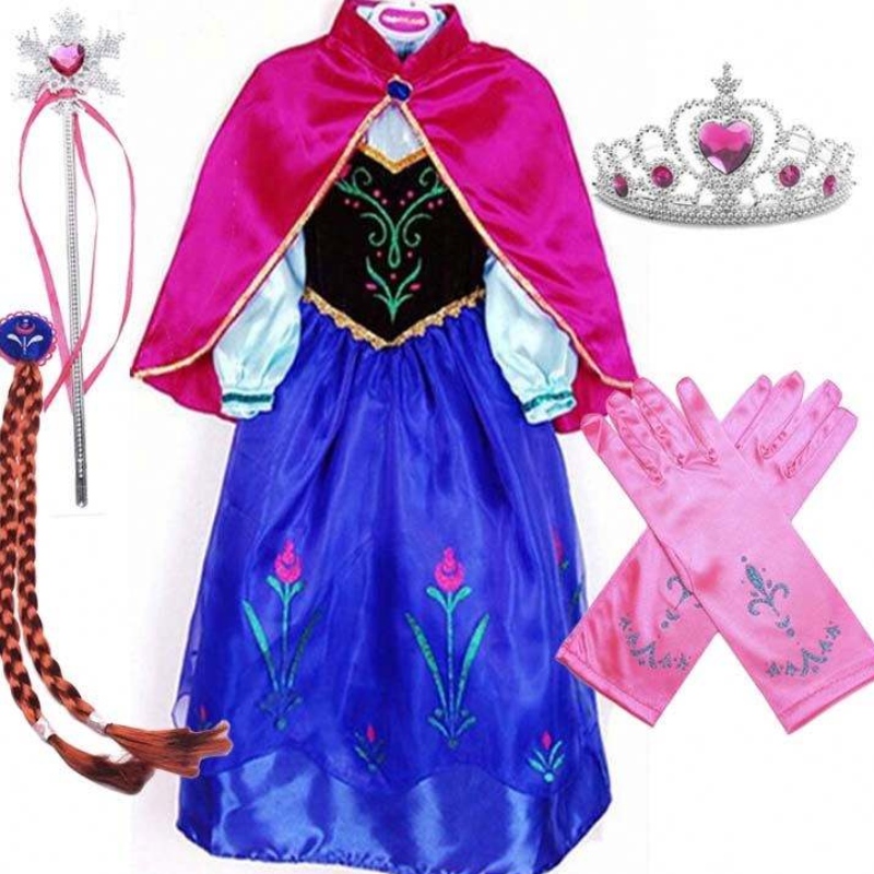 2022 Nejprodávanější položka Anna Snow Queen Print Narozeniny Princezna šaty princezna šaty elsa cosplay hcgd-004