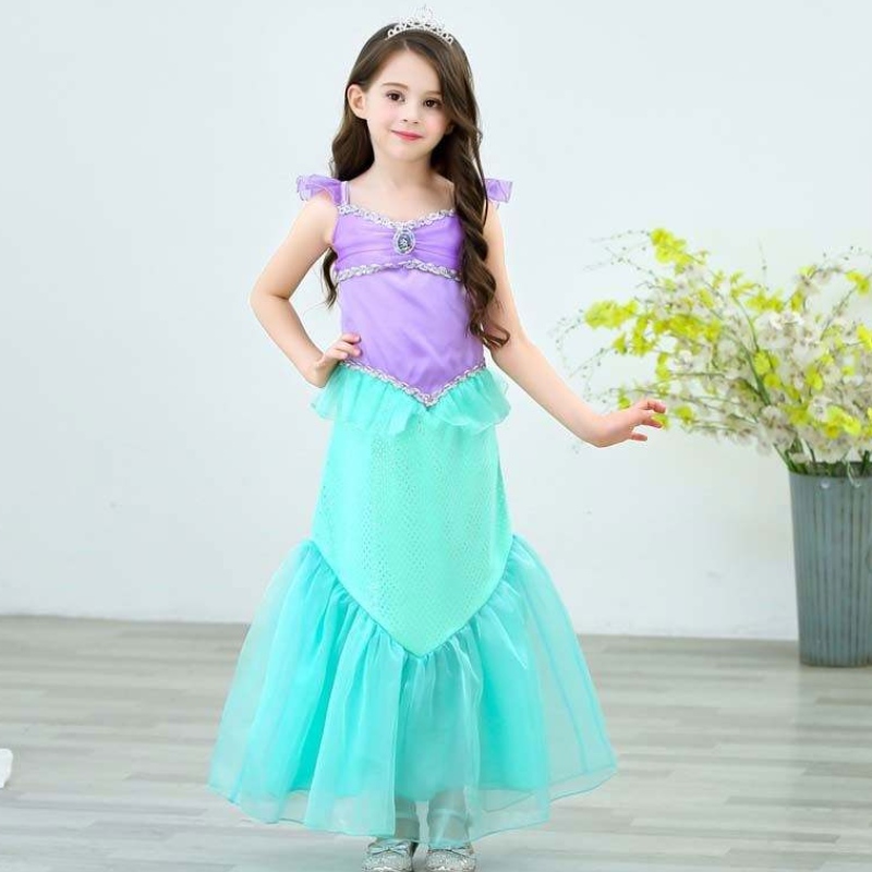 Narozeninová večírek vánoční šatynahoru 2-10 let Kids Princess Cosplay Girl Ariel Mermaid Costume HCMM-001