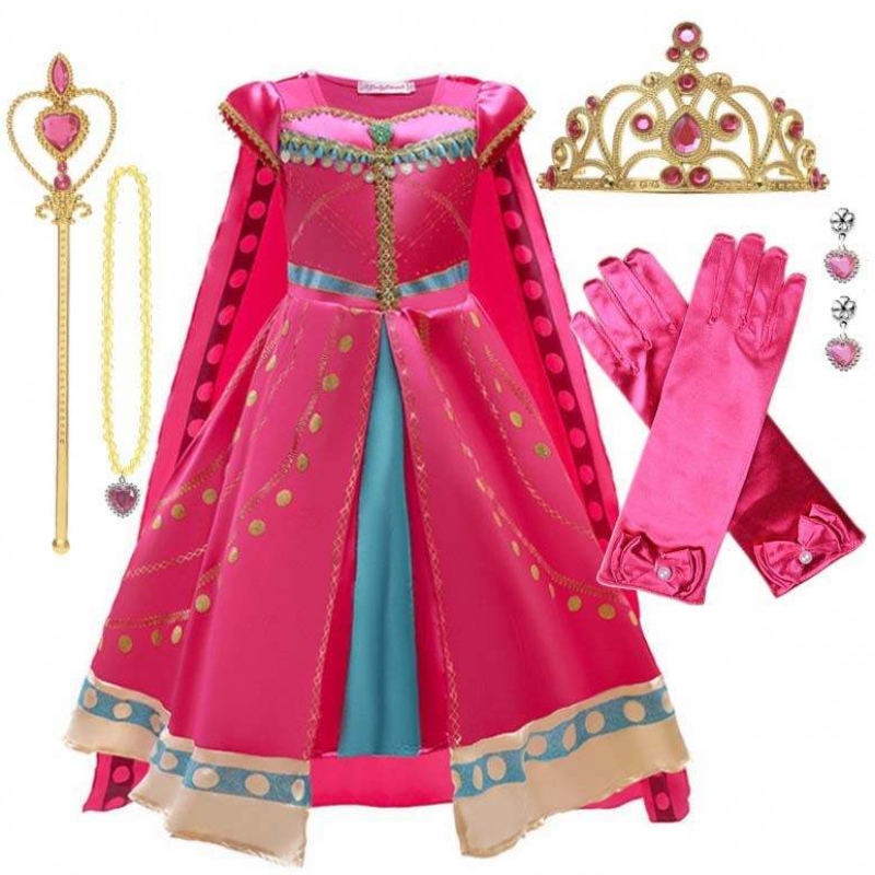 Dívky oblékajínarozeniny Halloween Party Little Princess Costume Arabian Šaty s Cape Tiara Wand Hcal-002