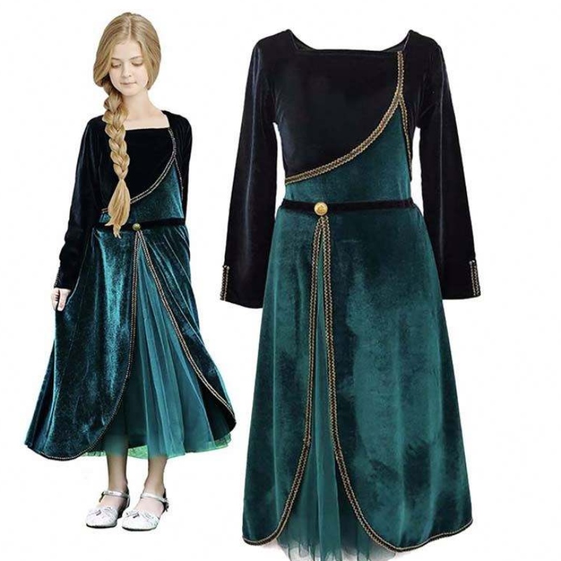 Karneval cosplay kostým pro holčičky královna Elsa Anna se obléká s Cloak HCGD-038