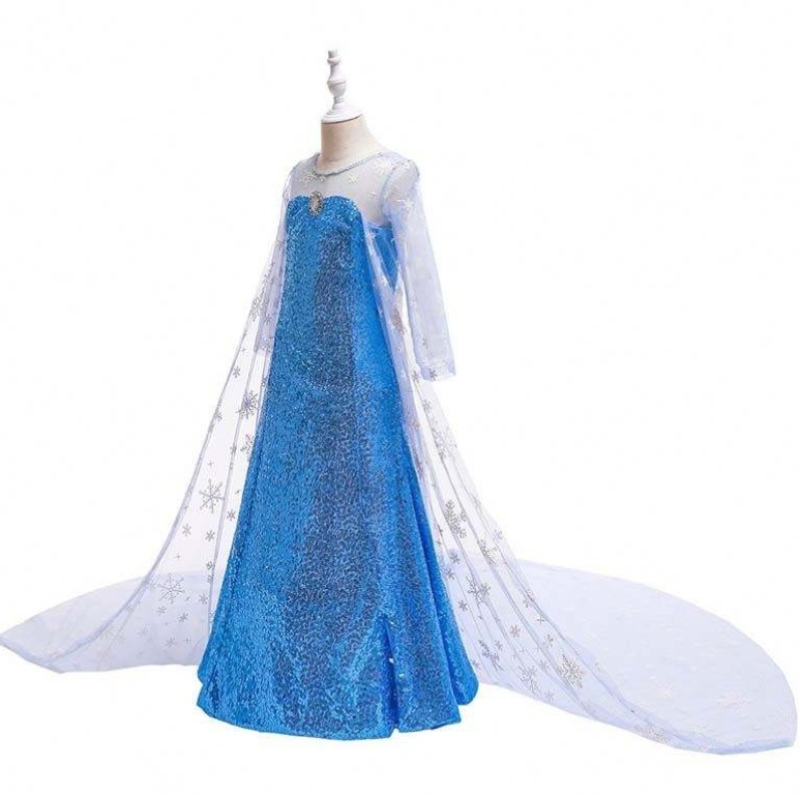Děti dívky malá princezna Fancy Dress up cosplay kostým Elsa Coronation šaty cosplay hcgd-020