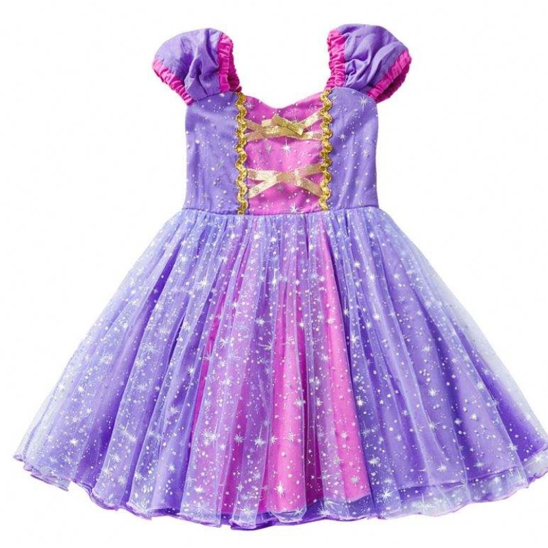 Vysoce kvalitní šaty Rapunzel Princess Dress for Party Movie Tangled Postavy Cosplay Girls Narozeninové večírkyna 1-4 roky