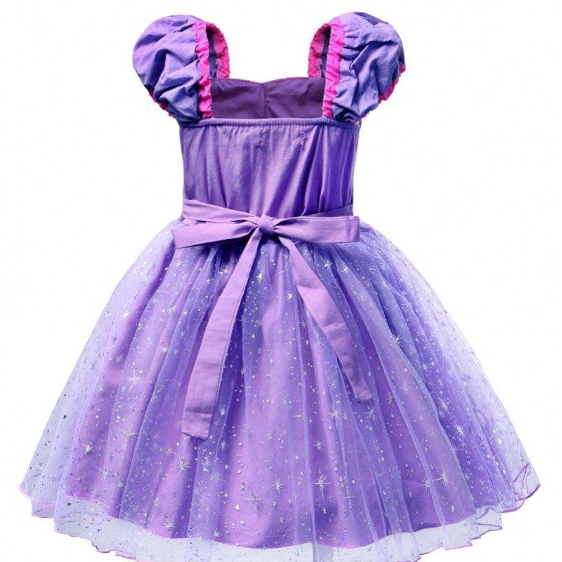 Vysoce kvalitní šaty Rapunzel Princess Dress for Party Movie Tangled Postavy Cosplay Girls Narozeninové večírkyna 1-4 roky