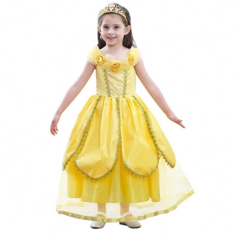 2022 Nové příjezdy Little Kid Ball šaty Halloween Party Cosplay Girls Princess Belle Beauty Costume HCBL-004