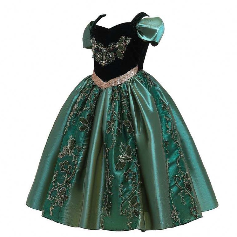 022 Nejprodávanější šaty dětské děti malé holčičky Halloween Princezna Anna Elsa šaty kostým s Cape HCGD-032
