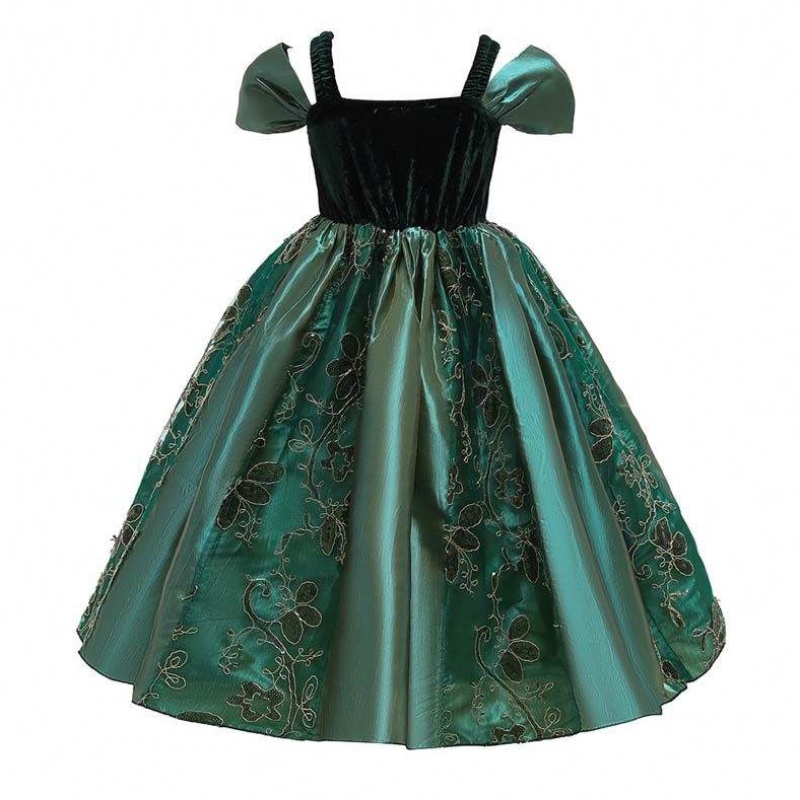 022 Nejprodávanější šaty dětské děti malé holčičky Halloween Princezna Anna Elsa šaty kostým s Cape HCGD-032