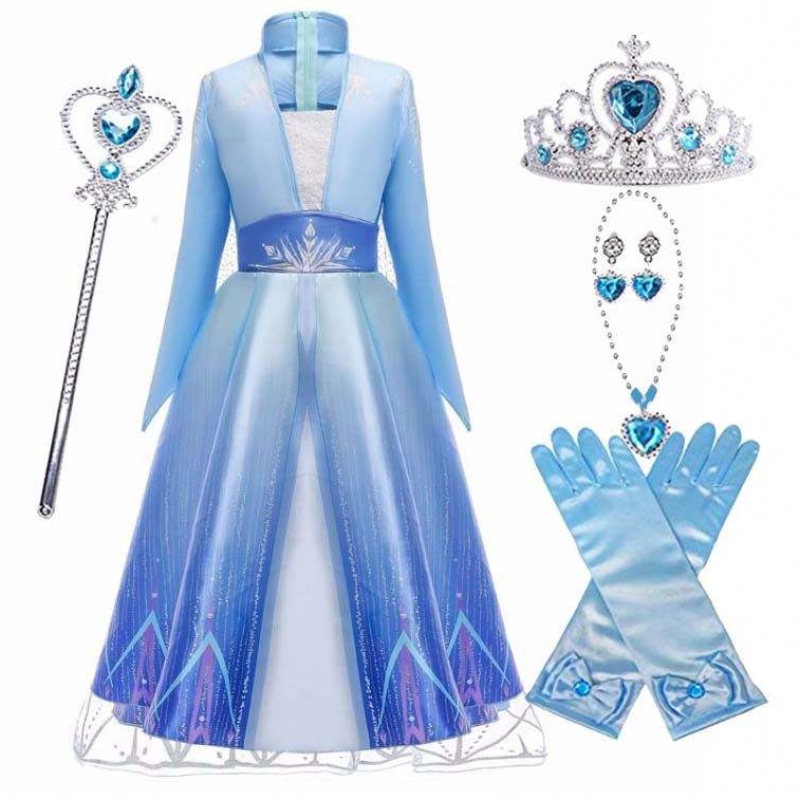 Děti dívky Halloween Party Cosplay 110-150cm Princess oblékat elsa šaty princezna HCGD-011