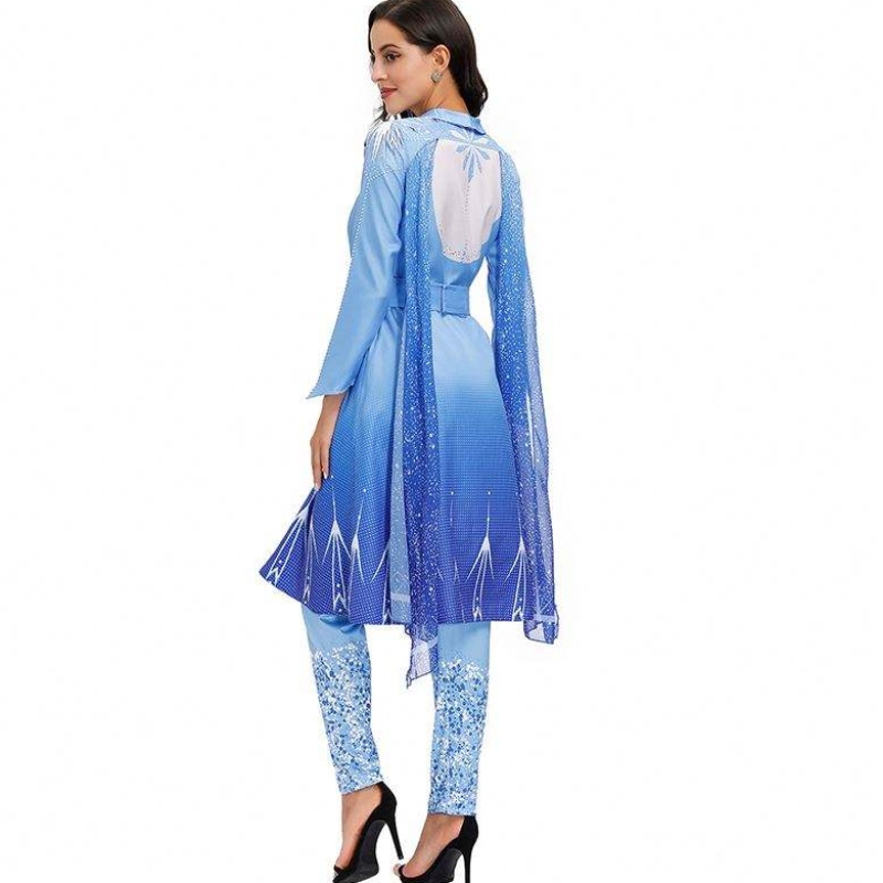 2022 Nové příjezdy Dospělé sněhové královna Elsa Cosplay Halloween Costume Women HCGD-055